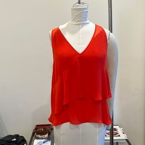 Parker red silk top